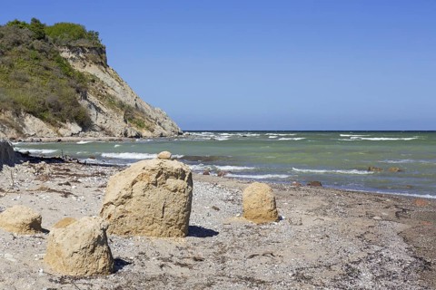 Eroded sea cliff on the island Hiddensee
