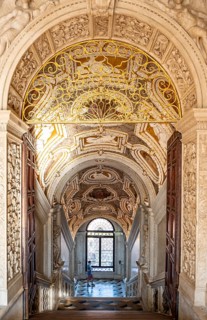 Magnificent staircase decorated with frescoes