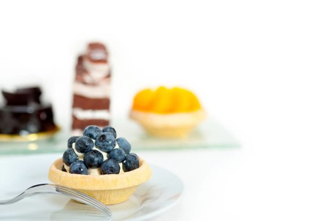 Fresh blueberry cream cupcake homemade closeup macro