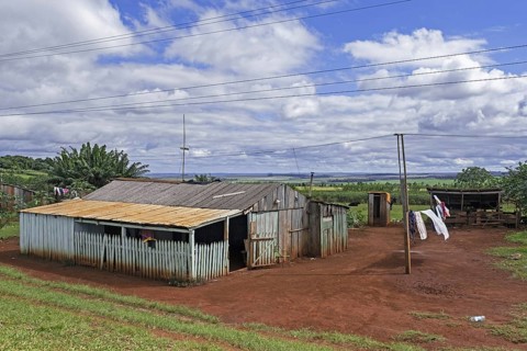 Primitive wooden hut