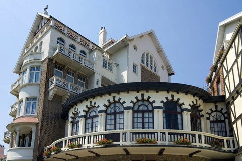 Houses in Belle Epoque style of the consession at seaside resort De Haan