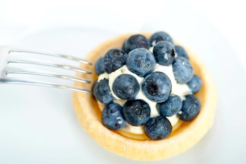 Fresh blueberry cream cupcake homemade closeup macro