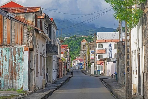 Desolate street in the town Saint-Pierre