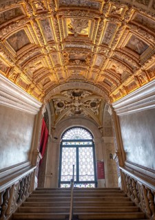 Magnificent staircase decorated with frescoes