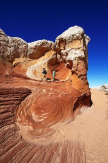 Hiker in White Pocket Canyon