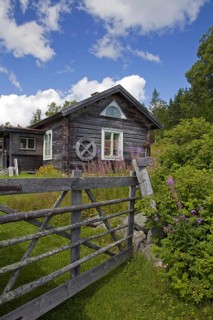 Traditional old wooden cottages