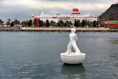 Buoy floating in the harbour
