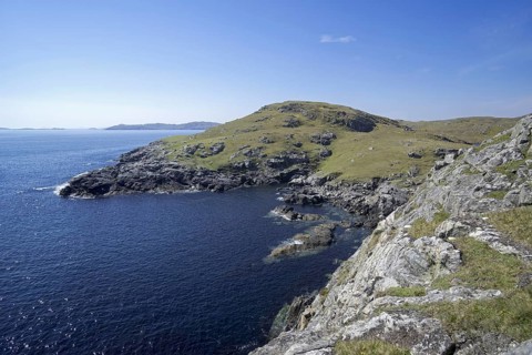 Rugged coastline at Lunna Ness