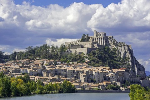 Citadel and the city Sisteron on the banks of the River Durance