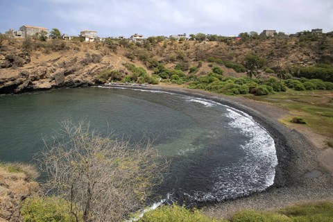 Sheltered bay at the east coast of the island Santiago