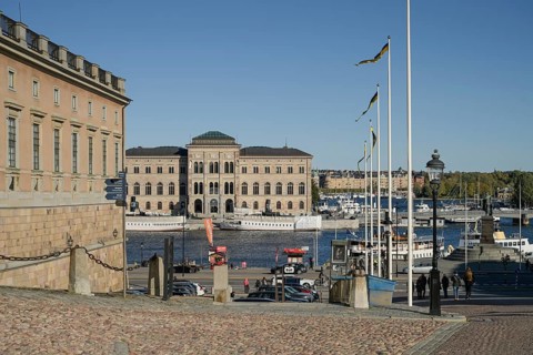 Slottsbacken square in the old town centre