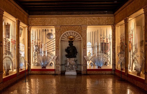 Exhibition room with medieval weapons