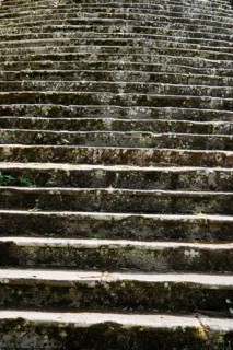 Old staircase to the church