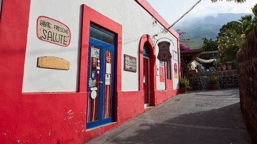 Red and white building