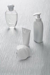 Row of white objects on a blue background
