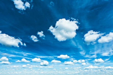 Beautiful blue contrast sky with sparse