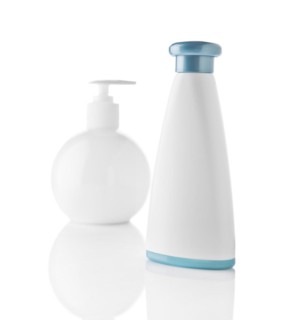 Cosmetic white bottles