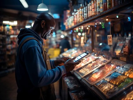 Purchasing and control with your cell phone while shopping