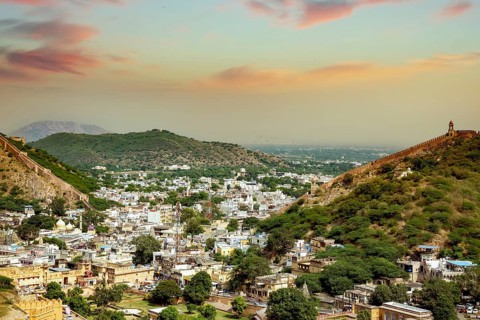 Aerial view of the Jaipur city from the Nahargarh fort