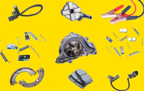 Collage of car parts