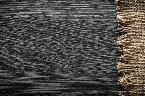 Vintage bagging on wood board top view