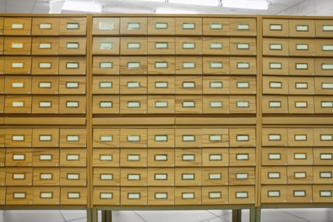 Library wooden card catalogue