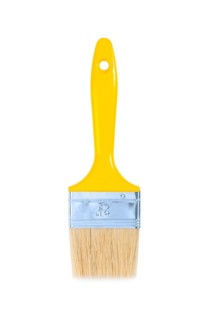 A yellow paintbrush isolated