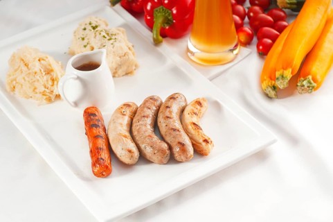 Selection of all main type of german wurstel saussages