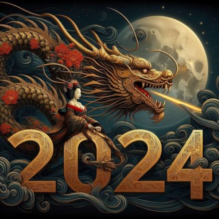 Happy Chinese new year 2024 poster card