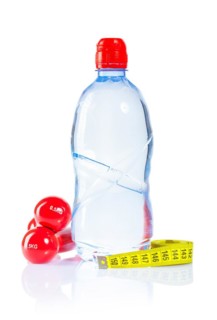 Insulated bottle dumbbells and tape