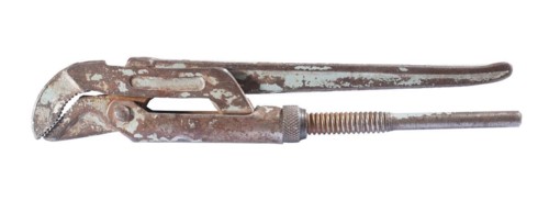 Old pipe wrench insulated