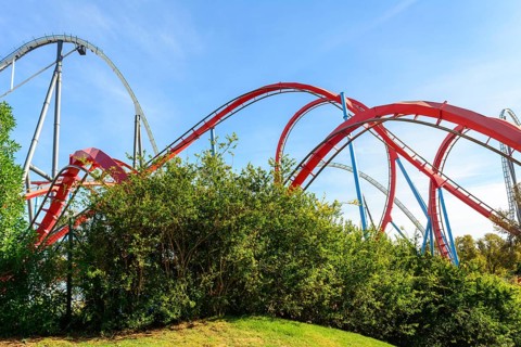 Dragon Khan and Shambhala attractions in PortAventura