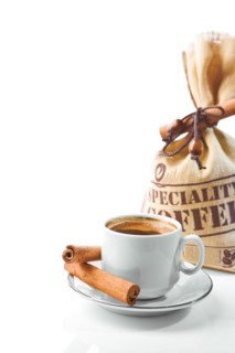 Cup and bag of coffee