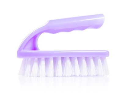 Kitchen scrubber in front of a white background
