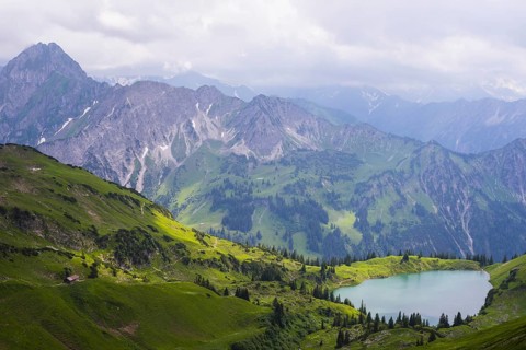 Panorama from the Zeigersattel to the Seealpsee