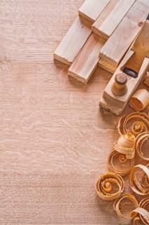 Copyapce picture wooden shavings old fashioned woodworker planing boards on board building concept