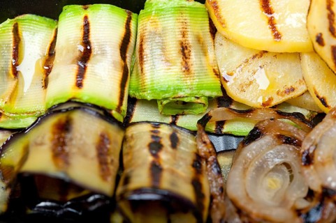 Grilled assorted vegetables dressed with extra virgin olive oil