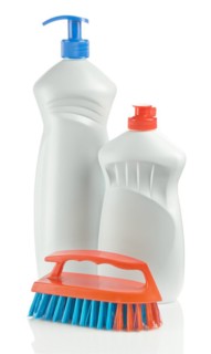 Brush with two bottles