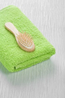 Hairbrush and towel