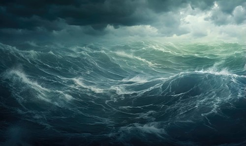 Surfing ocean wave. Blue ocean wave. Nature background. Big ocean waves Ai generated