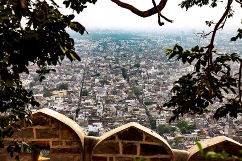 Aerial view of the Jaipur city from the Nahargarh fort