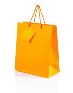 An orange colour paper bag