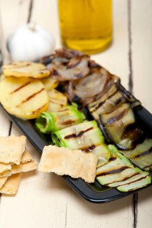 Grilled assorted vegetables dressed with extra virgin olive oil