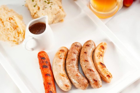 Selection of all main type of german wurstel saussages