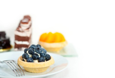 Fresh blueberry cream cupcake homemade closeup macro