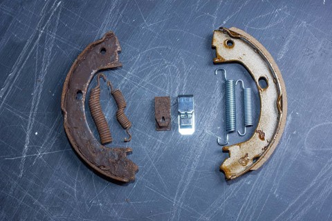 Hand parking brake pad replacement concept