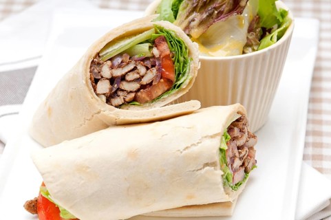 Kafta shawarma chicken pita wrap roll sandwich traditional arab mid east food