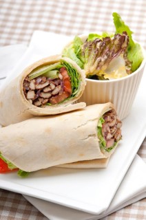 Kafta shawarma chicken pita wrap roll sandwich traditional arab mid east food