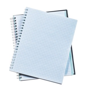 Blank spiral copybooks isolated on white