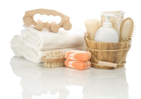 Bathing accessories isolated